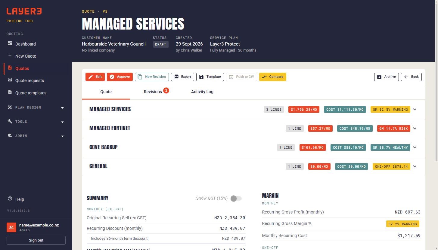 Layer3 Pricing Tool